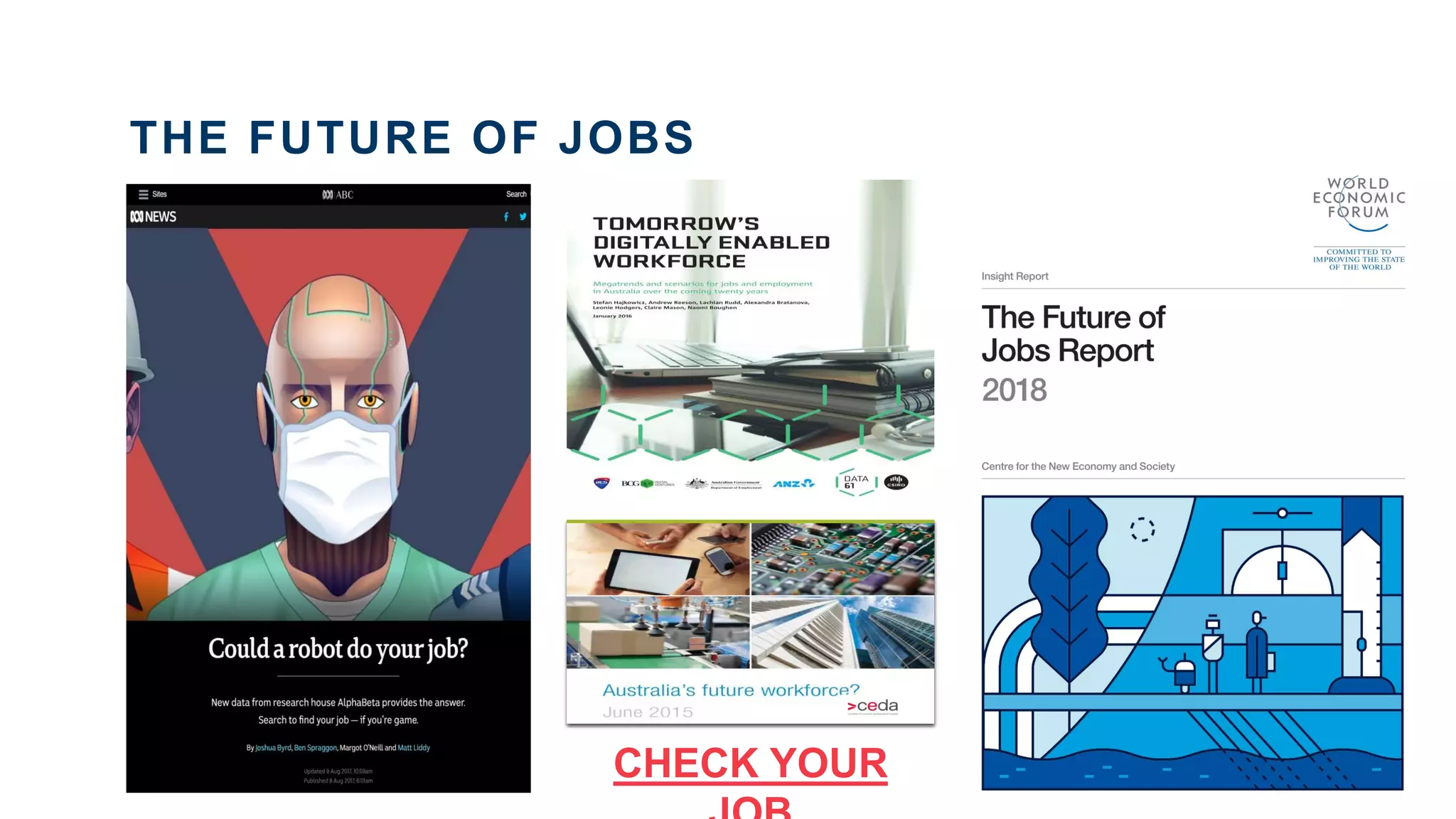 THE FUTURE OF JOBS
CHECK YOUR
 