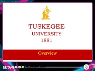 TUSKEGEE
UNIVERSITY
1881
Overview
 