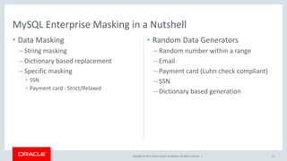 MySQL Enterprise Data Masking | PPT