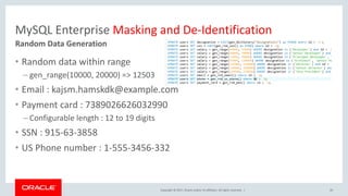 MySQL Enterprise Data Masking | PPT