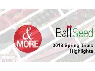 2018 Spring Trials
Highlights
 