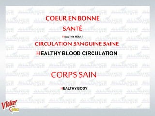 COEUR ENBONNE
SANTÉ
HEALTHY HEART
CIRCULATION SANGUINE SAINE
HEALTHY BLOOD CIRCULATION
CORPS SAIN
HEALTHY BODY
 