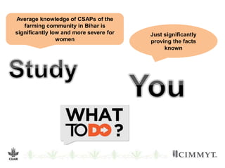 Gender knowledge for mitigating climatic risks