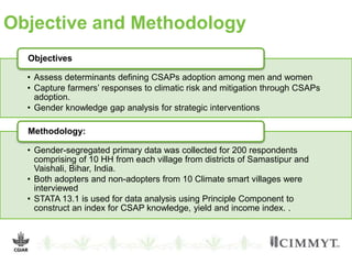 Gender knowledge for mitigating climatic risks