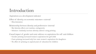 Does identity affect aspirations in rural areas? An examination from the lens of caste and gender