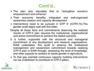 Overview of institutional gender audit report