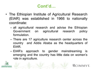 Overview of institutional gender audit report