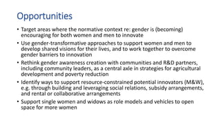 What drives capacity to innovate? Insights from women and men small-scale farmers in Africa, Asia and Latin America