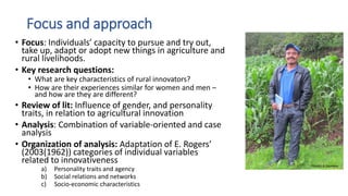 What drives capacity to innovate? Insights from women and men small-scale farmers in Africa, Asia and Latin America