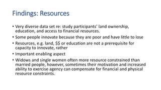 What drives capacity to innovate? Insights from women and men small-scale farmers in Africa, Asia and Latin America