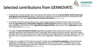Fortifying the foundations for gender in AR4D
