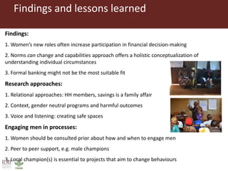 Microfinance in the margins: understanding women's financial capabilities in South Kivu, Democratic Republic of Congo