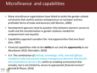Microfinance in the margins: understanding women's financial capabilities in South Kivu, Democratic Republic of Congo