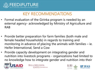Increasing the health and nutritional outcomes of Rwanda's 'One cow per poor family' from a gender perspective