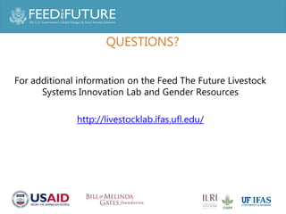 Increasing the health and nutritional outcomes of Rwanda's 'One cow per poor family' from a gender perspective