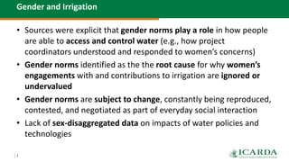Women, irrigation and social norms in Egypt: "The more things change, the more they stay the same"