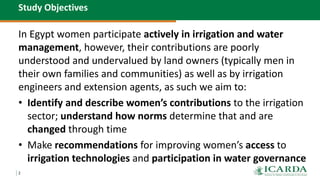 Women, irrigation and social norms in Egypt: "The more things change, the more they stay the same"