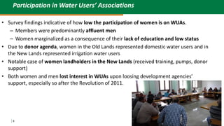 Women, irrigation and social norms in Egypt: "The more things change, the more they stay the same"