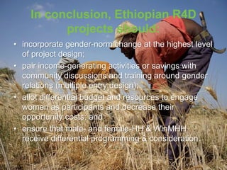 What works for gender norm change? Enhancing gender inclusive agricultural development programming