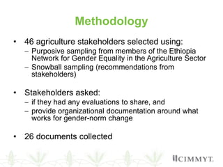 What works for gender norm change? Enhancing gender inclusive agricultural development programming