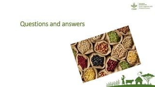 The potential of village cereal stockists in facilitating rural women's access to improved seed of non-hybrid legume seed in Eastern Kenya