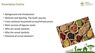 The potential of village cereal stockists in facilitating rural women's access to improved seed of non-hybrid legume seed in Eastern Kenya