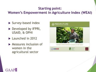 The project-level Women's Empowerment in Agriculture Index: How we are developing a new index