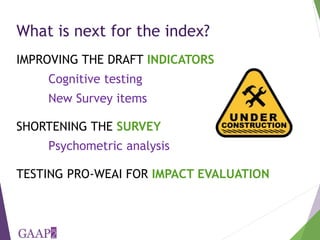 The project-level Women's Empowerment in Agriculture Index: How we are developing a new index