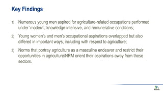 Gendered aspirations and occupation among rural youth in agriculture and beyond: a cross-regional perspective