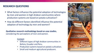 Technology is not gender neutral - Factors that influence agricultural technology adoption by men and women