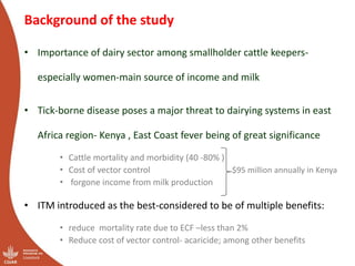 Gender perspectives in estimation of rates and determinants of adoption of the infection and treatment method of vaccination against East Coast Fever among smallholder cattle keepers in Uasin-Gishu County, Kenya
