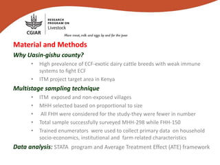 Gender perspectives in estimation of rates and determinants of adoption of the infection and treatment method of vaccination against East Coast Fever among smallholder cattle keepers in Uasin-Gishu County, Kenya