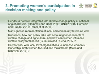 Gender transformation in climate-smart agriculture: A framework for action