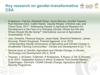 Gender transformation in climate-smart agriculture: A framework for action