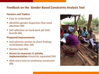 Validating gender in value chains tools: the case of the PMCA