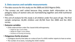 Polygynous family structure and child undernutrition in Africa: Empirical evidence from Nigeria