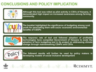Farm record keeping - A tool to understand gender differentiated roles and decision power