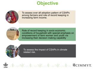 Farm record keeping - A tool to understand gender differentiated roles and decision power