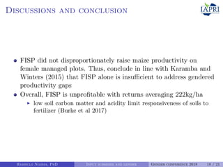 Can agricultural subsidies reduce gendered productivity gaps? Panel data evidence from Zambia
