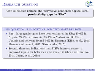 Can agricultural subsidies reduce gendered productivity gaps? Panel data evidence from Zambia