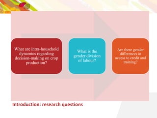 The role of women in production and management of RTB crops in Rwanda and Burundi: Do men decide and women work?
