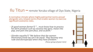 Local normative climate shaping agency and agricultural livelihoods in Sub-Saharan Africa