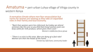 Local normative climate shaping agency and agricultural livelihoods in Sub-Saharan Africa