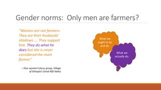 Local normative climate shaping agency and agricultural livelihoods in Sub-Saharan Africa