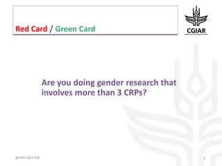 System-wide gender research agenda. CGIAR Collaborative Platform for Gender Research