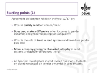 System-wide gender research agenda. CGIAR Collaborative Platform for Gender Research