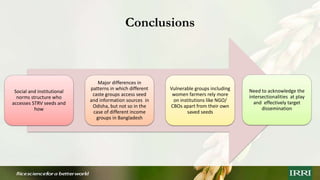 Unpacking social dynamics of stress tolerant rice variety (STRV) seed systems