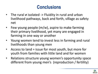Bridging gender and youth studies - Learning from rural young women and men in central Uganda