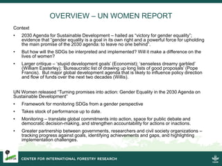 UN Women's evaluation of the SDGs: what is the role for the CGIAR?