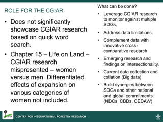 UN Women's evaluation of the SDGs: what is the role for the CGIAR?